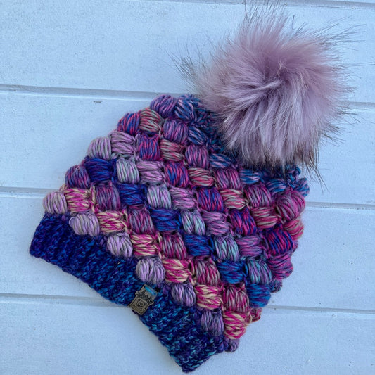 Kawaii Harlequin Puff Beanie