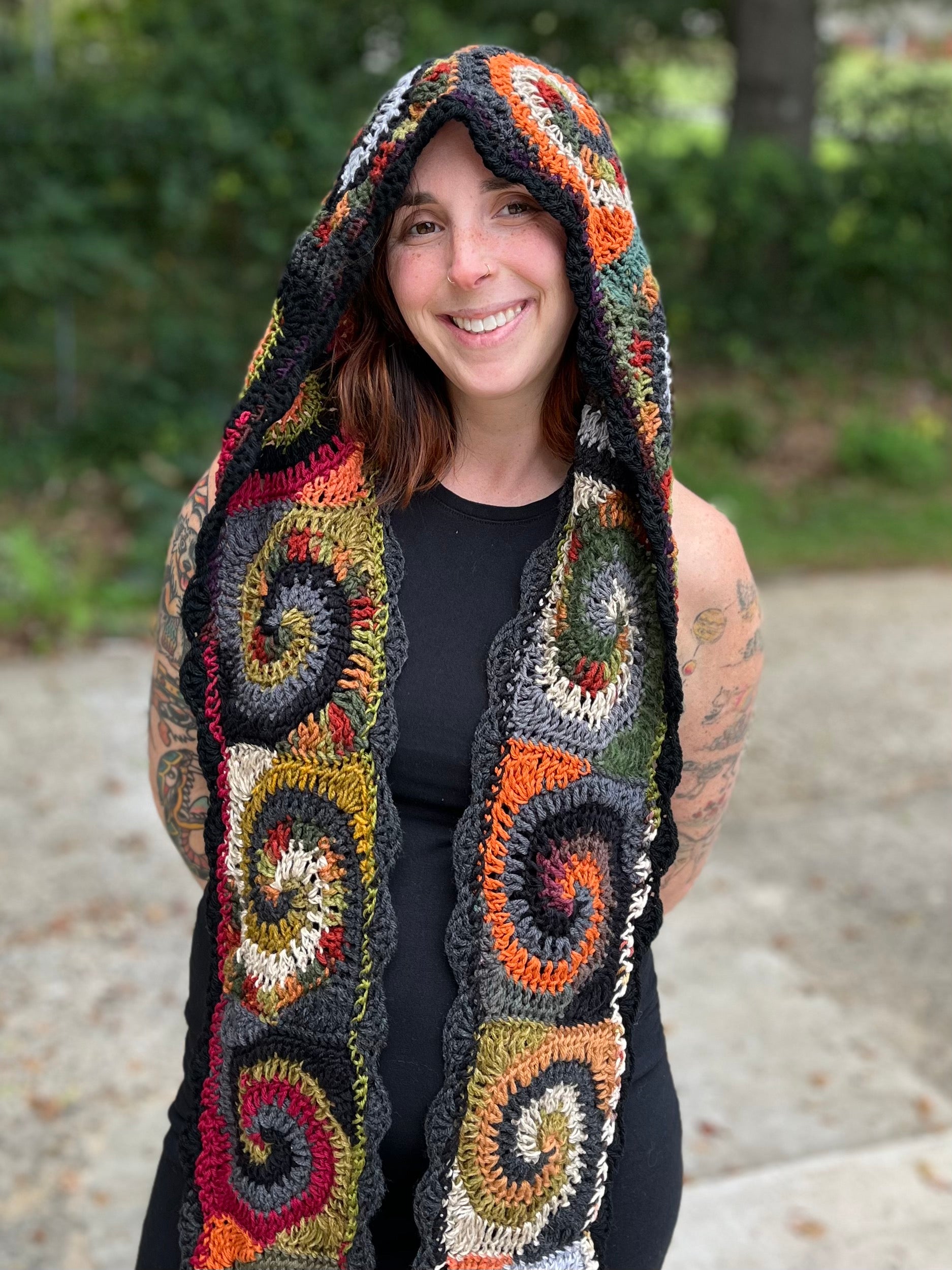 Crochet Scarf Diy Hooded Scarf Crochet Pattern: Oversized Hooded
