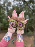 Tulip Poplar Swirl Fingerless Gloves