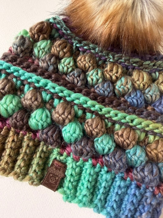 Earthy Wobble Bobble Beanie