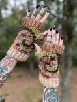 Tulip Poplar Swirl Fingerless Gloves
