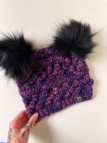 Hand-dyed Alpaca Wobble Bobble Beanie