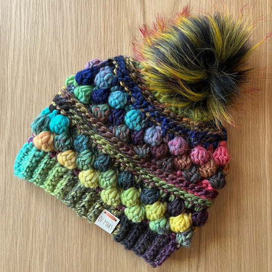 Rainbow Wobble Bobble Beanie