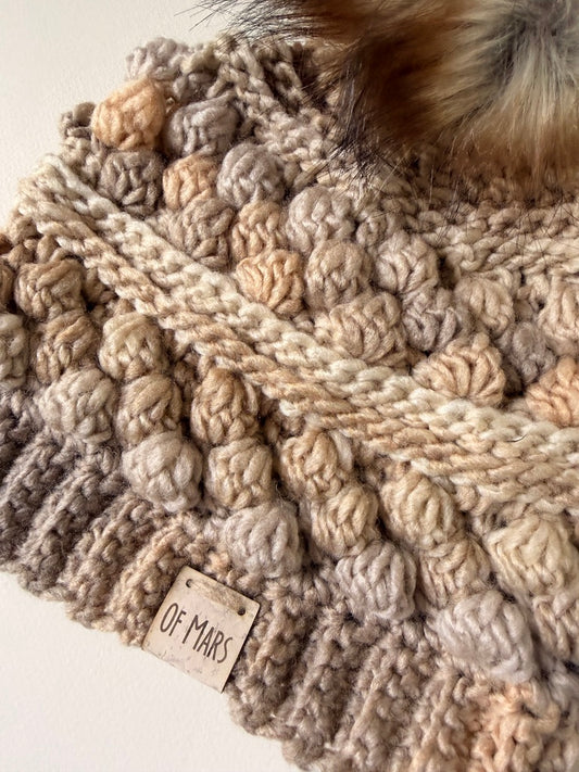 Cream Wobble Bobble Beanie