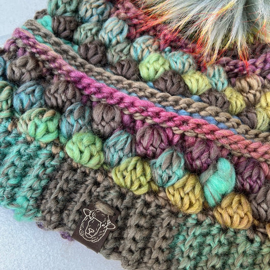 Earthy Wobble Bobble Beanie