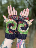 Crepe Myrtle Swirl Fingerless Gloves