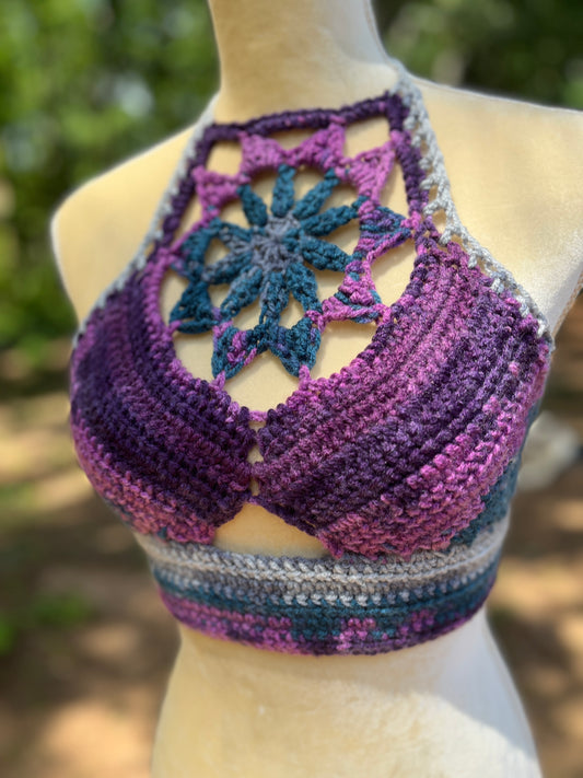 OOAK Purple Flirt Top - S
