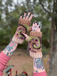 Tulip Poplar Swirl Fingerless Gloves