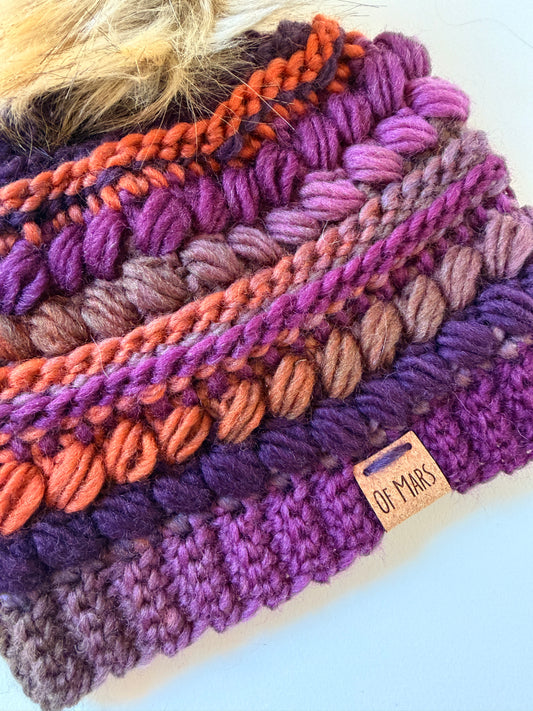 Autumn Puff Stitch Hat