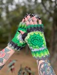 Toxic Flower Power Fingerless Gloves