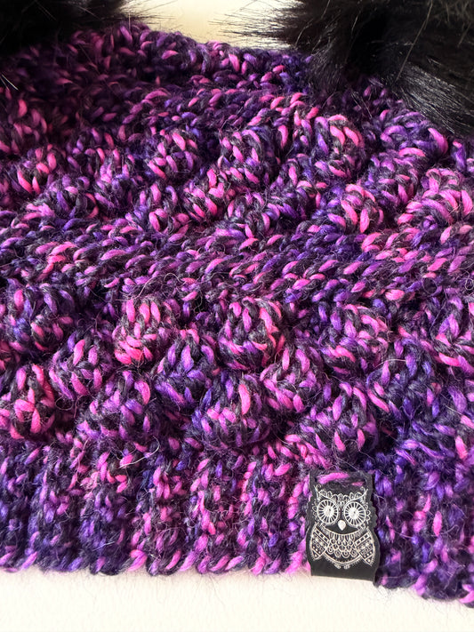 Hand-dyed Alpaca Wobble Bobble Beanie