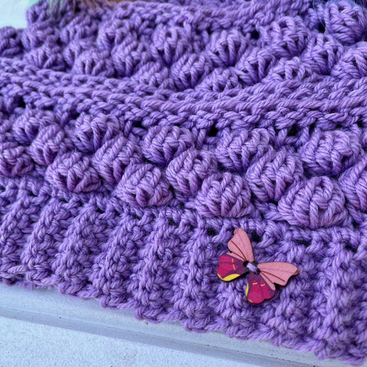 Purple Wobble Bobble Beanie