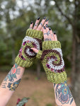 Pine Swirl Fingerless Gloves