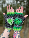 Toxic Flower Power Fingerless Gloves