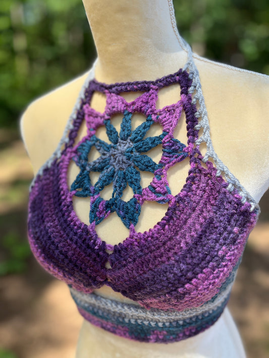 OOAK Purple Flirt Top - S