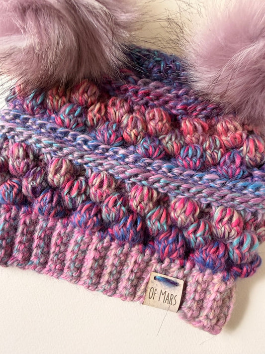 Purple Wobble Bobble Beanie