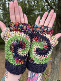 Crepe Myrtle Swirl Fingerless Gloves