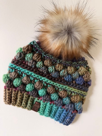 Earthy Wobble Bobble Beanie