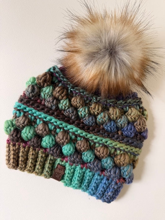 Earthy Wobble Bobble Beanie