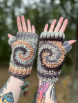 Merle Swirl Fingerless Gloves