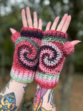 Watermelon Swirl Fingerless Gloves