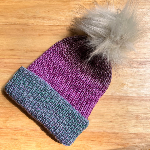 Purple Ombre Knit Hat