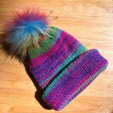 Crazy Rainbow Knit Hat