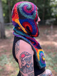Rainbow Spiral Hooded Scarf