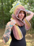Sunset Rainbow Pixie Hooded Scarf