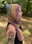 Sunset Rainbow Pixie Hooded Scarf