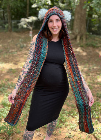 Marbled Pixie Hooded Scarf