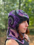 Purple and Black Spiral Balaclava