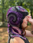 Purple and Black Spiral Balaclava