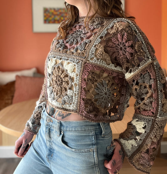 Blossom Breeze Cropped Sweater Crochet Pattern