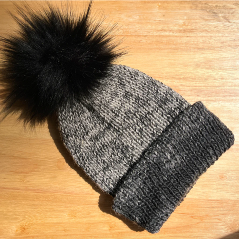 Gray Merle Knit Hats