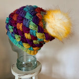 Harlequin Puff Stitch Beanie Crochet Pattern