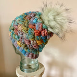 Harlequin Puff Stitch Beanie Crochet Pattern