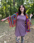 Crazy Rainbow Freeform Crochet Shawl
