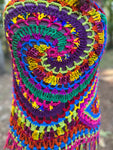 Crazy Rainbow Freeform Crochet Shawl