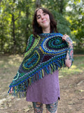 Sale! Lagoon Freeform Crochet Shawl