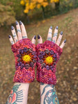Flower Power Fingerless Mitts Crochet Pattern