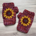 Flower Power Fingerless Mitts Crochet Pattern