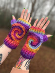 Spiral Fingerless Gloves Crochet Pattern