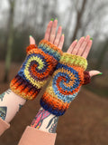 Spiral Fingerless Gloves Crochet Pattern