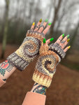 Spiral Fingerless Gloves Crochet Pattern