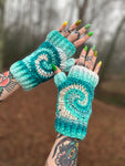 Sky Swirl Fingerless Gloves