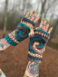 Spiral Fingerless Gloves Crochet Pattern