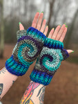 Lagoon Swirl Fingerless Gloves