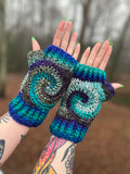 Lagoon Swirl Fingerless Gloves