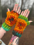 Flower Power Fingerless Mitts
